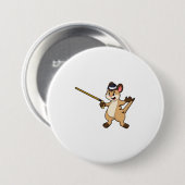 Meerkat met Pet en wandelstok Ronde Button 7,6 Cm (Voorkant /achterkant)
