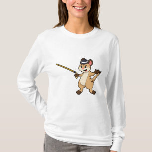 Meerkat met Pet en wandelstok T-shirt