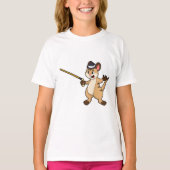 Meerkat met Pet en wandelstok T-shirt (Voorkant)