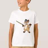Meerkat met Pet en wandelstok T-shirt (Voorkant)