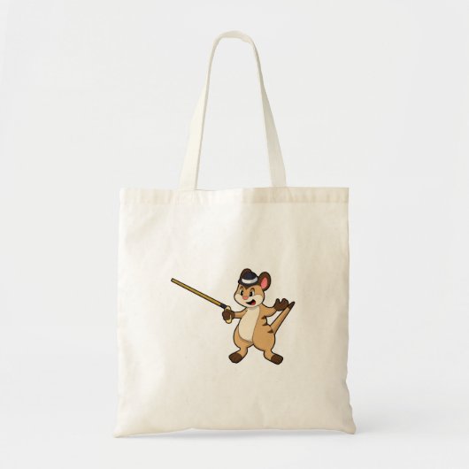 Meerkat met Pet en wandelstok Tote Bag (Voorkant)