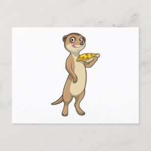 Meerkat met Pizza Briefkaart