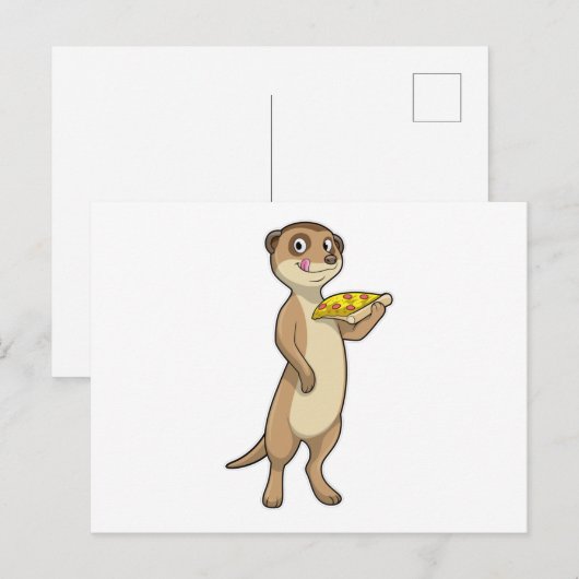Meerkat met Pizza Briefkaart (Voorkant / Achterkant)