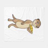 Meerkat met Pizza Fleece Deken (Voorkant (Horizontaal))