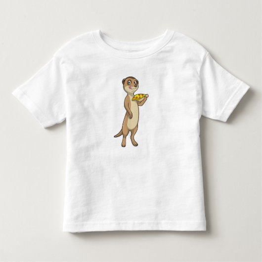 Meerkat met Pizza Kinder Shirts (Voorkant)