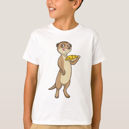 Meerkat met Pizza T-shirt (Voorkant)
