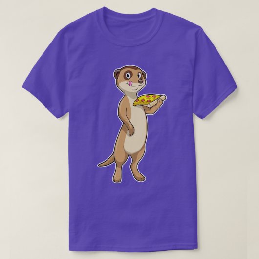 Meerkat met Pizza T-shirt (Design voorkant)