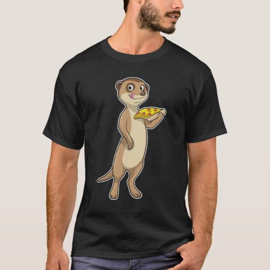 Meerkat met Pizza T-shirt (Voorkant)