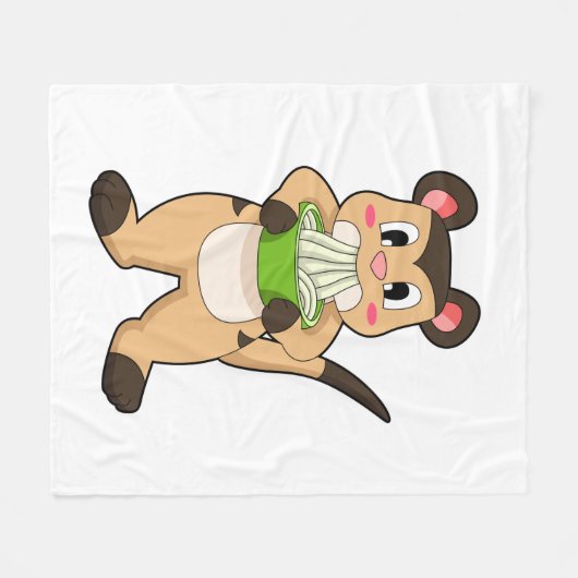 Meerkat met Ramen Fleece Deken (Voorkant (Horizontaal))