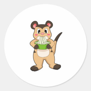 Meerkat met Ramen Ronde Sticker