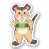 Meerkat met Ramen Sticker (Voorkant)
