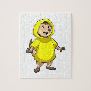 Meerkat met regenjas legpuzzel