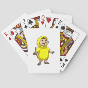 Meerkat met regenjas pokerkaarten