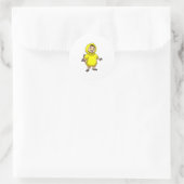 Meerkat met regenjas ronde sticker (Tas)