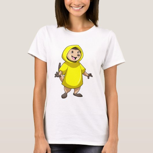 Meerkat met regenjas t-shirt (Voorkant)