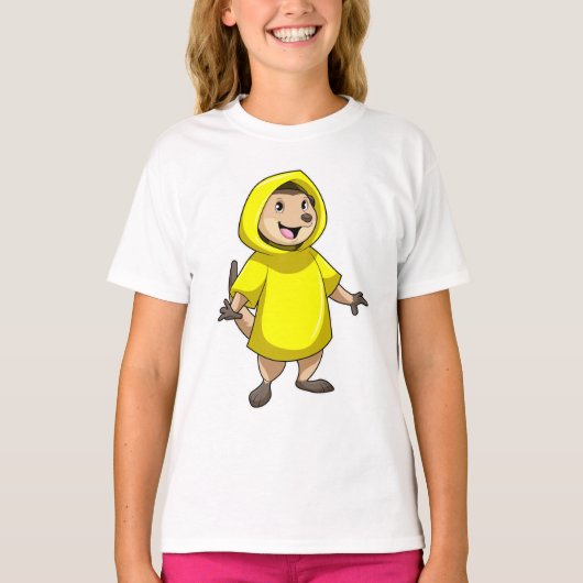 Meerkat met regenjas t-shirt (Voorkant)