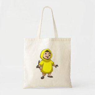 Meerkat met regenjas tote bag