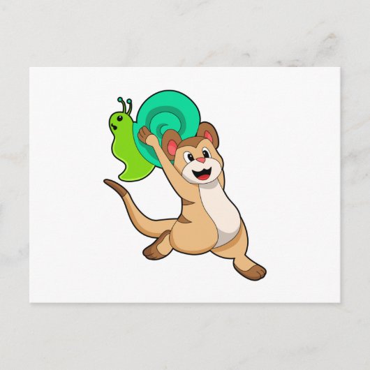 Meerkat met Snail.PNG Briefkaart (Voorkant)