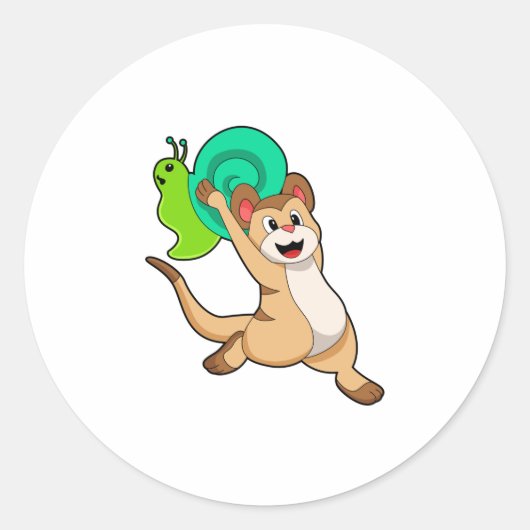 Meerkat met Snail.PNG Ronde Sticker (Voorkant)