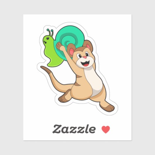Meerkat met Snail.PNG Sticker (Vel)
