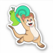 Meerkat met Snail.PNG Sticker (Voorkant)