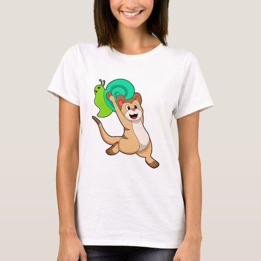 Meerkat met Snail.PNG T-shirt (Voorkant)