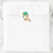 Meerkat met Snail.PNG Vierkante Sticker (Tas)