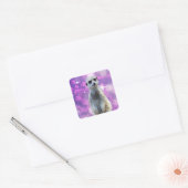 Meerkat met spaarpjes, vierkante sticker (Envelop)