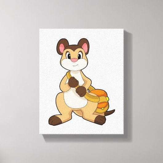 Meerkat met tas canvas afdruk (Voorkant)