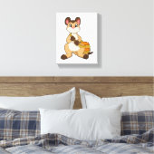 Meerkat met tas canvas afdruk (Insitu (Slaapkamer))