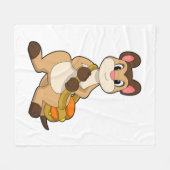 Meerkat met tas fleece deken (Voorkant (Horizontaal))