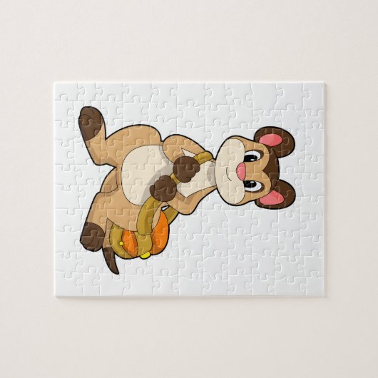 Meerkat met tas legpuzzel (Horizontaal)