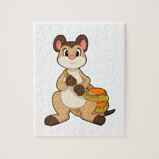 Meerkat met tas legpuzzel (Verticaal)