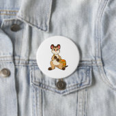 Meerkat met tas ronde button 7,6 cm (In situ)