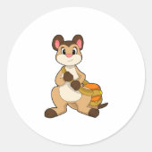 Meerkat met tas ronde sticker (Voorkant)