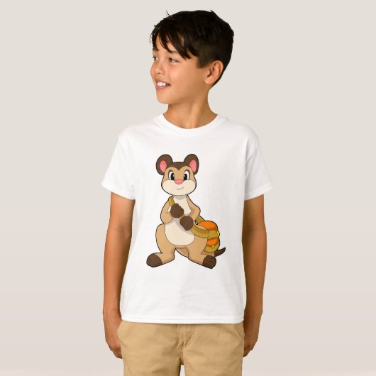 Meerkat met tas t-shirt (Voorkant volledig)