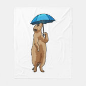 Meerkat met Umbrella Fleece Deken (Voorkant)