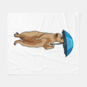 Meerkat met Umbrella Fleece Deken (Voorkant (Horizontaal))