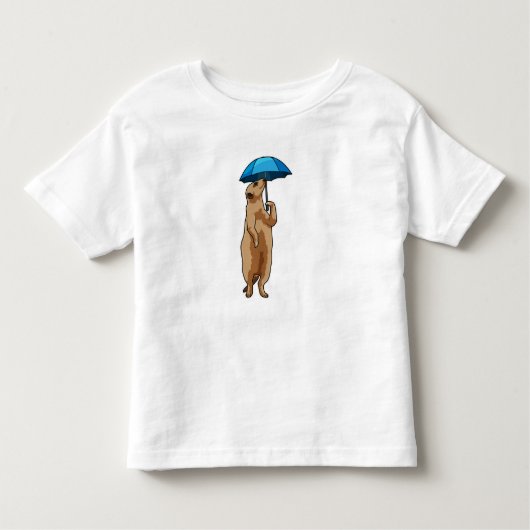 Meerkat met Umbrella Kinder Shirts (Voorkant)