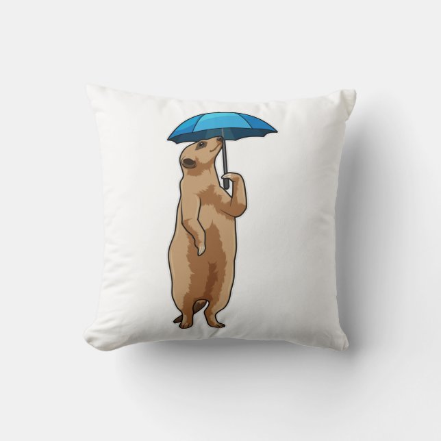 Meerkat met Umbrella Kussen (Voorkant)