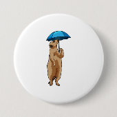 Meerkat met Umbrella Ronde Button 7,6 Cm (Voorkant)