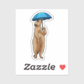 Meerkat met Umbrella Sticker (Vel)