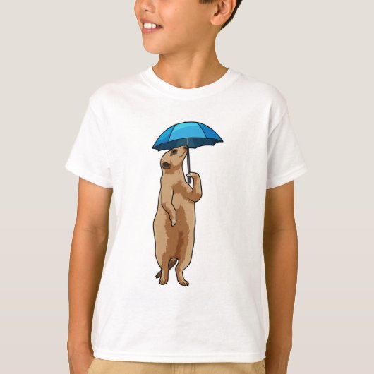 Meerkat met Umbrella T-shirt (Voorkant)