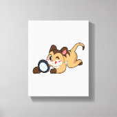 Meerkat met vergrootglas canvas afdruk (Voorkant)