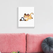 Meerkat met vergrootglas canvas afdruk (Insitu (Woonkamer))