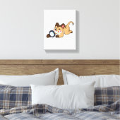 Meerkat met vergrootglas canvas afdruk (Insitu (Slaapkamer))