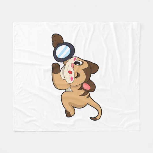 Meerkat met vergrootglas fleece deken (Voorkant (Horizontaal))