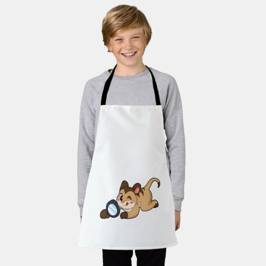 Meerkat met vergrootglas schort (Gedragen)