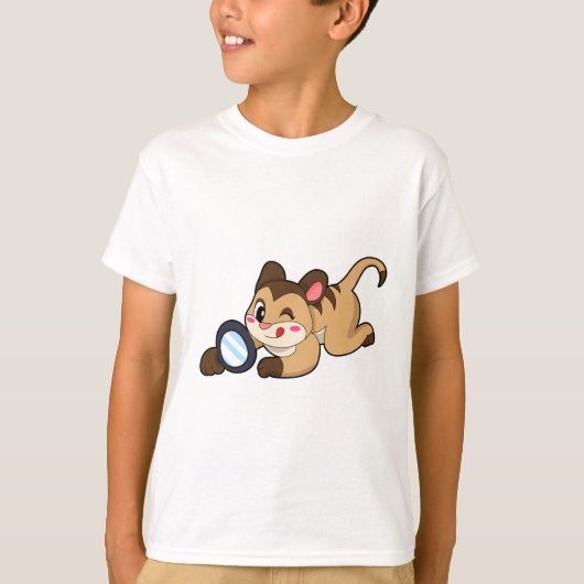 Meerkat met vergrootglas t-shirt (Voorkant)