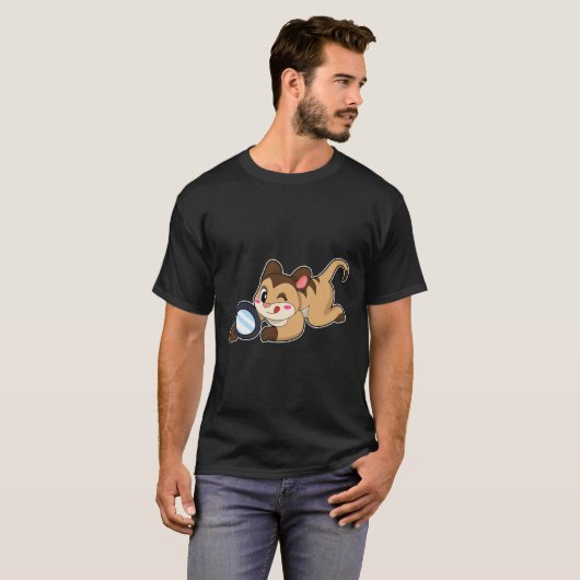 Meerkat met vergrootglas t-shirt (Voorkant volledig)